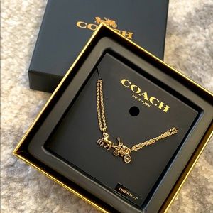COACH Horse And Carriage Double Chain Necklace